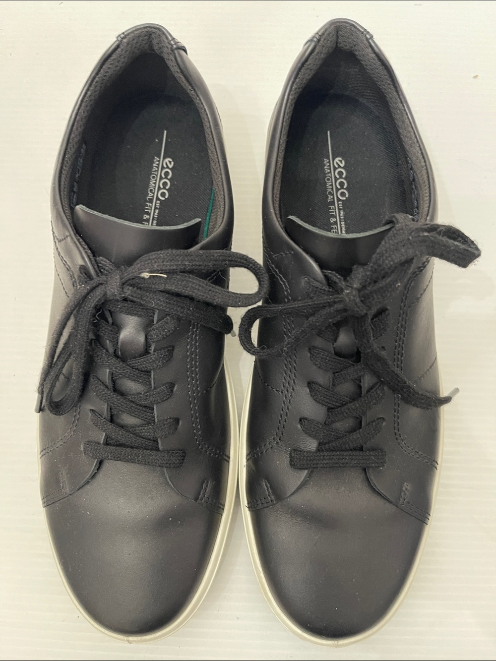 ECCO SOFT 10 CITY LEATHER LACE UP SNEAKERS MENS SIZE 11-11.5